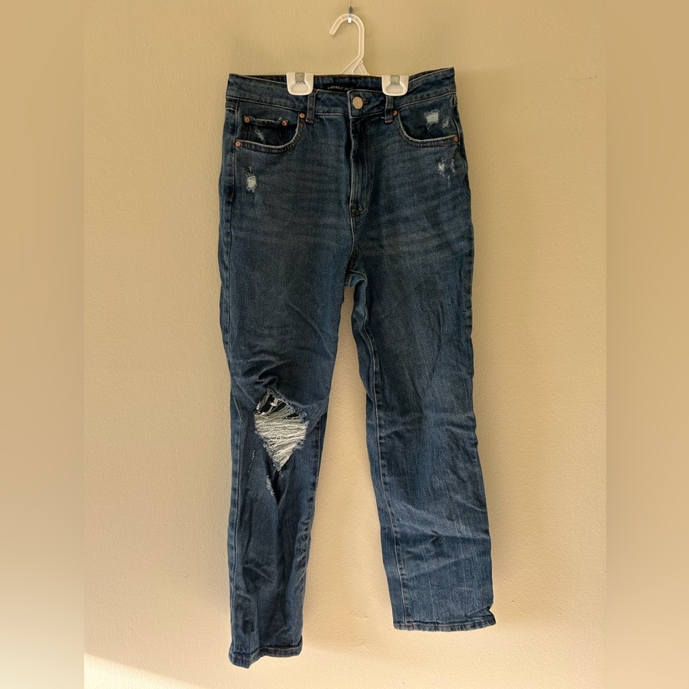 Women's Distressed Blue Jeans